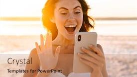  Presentation with pretty girl - Amazing theme having photo-of-a-surprised-young backdrop and a coral colored foreground