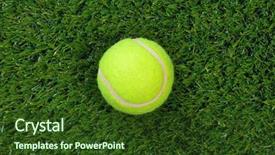  Presentation with tennis - Slide deck enhanced with photo of a tennis ball background and a tawny brown colored foreground