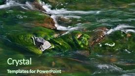  Presentation with torrent - Presentation theme featuring water torrent in the river background and a tawny brown colored foreground