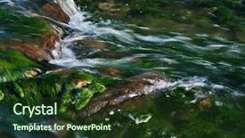  Presentation with torrent - Cool new presentation theme with water torrent in the river backdrop and a tawny brown colored foreground