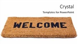  Presentation with welcome - Amazing presentation design having photo of a welcome door backdrop and a white colored foreground