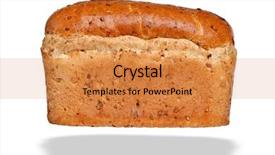  Presentation with bread - Audience pleasing presentation theme consisting of photo of a wholemeal granary loaf of bread isolated on a white background with floating shadow backdrop and a gold colored foreground