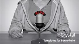  Presentation with electrical - PPT theme with photo-of-a-woman-fitting background and a gray colored foreground