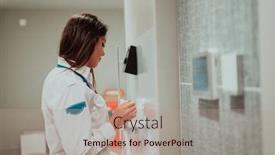  Presentation with security - PPT theme having photo-of-a-woman background and a coral colored foreground