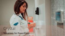  Presentation with security - Slide set enhanced with photo-of-a-woman background and a coral colored foreground