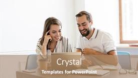  Presentation with young happy couple - PPT theme featuring photo-of-a-young-happy background and a coral colored foreground