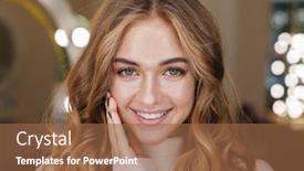  Presentation with beauty salon - Beautiful PPT theme featuring photo-of-a-young-happy backdrop and a tawny brown colored foreground