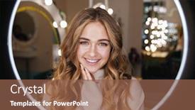  Presentation with beauty salon pedicured feet - Presentation theme having photo-of-a-young-happy background and a tawny brown colored foreground