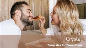  Presentation with optimistic - PPT theme having photo-of-a-young-optimistic background and a coral colored foreground