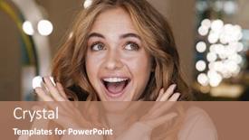  Presentation with salon - Audience pleasing PPT theme consisting of photo-of-a-young-surprised backdrop and a coral colored foreground