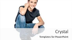  Presentation with teenage - Beautiful slide set featuring photo of adorable teenage young backdrop and a white colored foreground