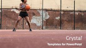  Presentation with playground - Slides consisting of photo-of-african-american-athletic background and a coral colored foreground