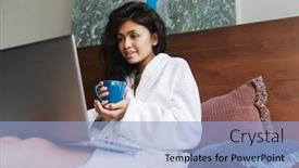  Presentation with tea cup - Presentation enhanced with photo-of-african-american-woman background and a light blue colored foreground