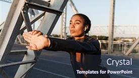  Presentation with old photo - Cool new slide deck with using earpods and stretching her backdrop and a tawny brown colored foreground