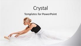  Presentation with ballerina - Slide set consisting of photo of amazing woman ballerina background and a white colored foreground