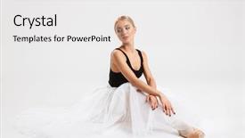  Presentation with ballerina - Beautiful slide deck featuring photo of amazing woman ballerina backdrop and a white colored foreground