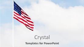  Presentation with american flag waving - Slide set enhanced with photo-of-american-flag-waving background and a  colored foreground