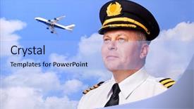  Presentation with airline - Cool new PPT layouts with photo of an airline pilot backdrop and a light blue colored foreground
