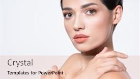  Presentation with beauty makeup - Presentation theme with photo-of-an-young-girl background and a lemonade colored foreground