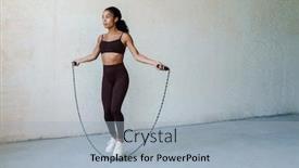  Presentation with exercise - Audience pleasing presentation design consisting of photo-of-athletic-african-american backdrop and a light blue colored foreground