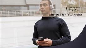  Presentation with rain - PPT layouts with photo-of-athletic-caucasian-sportsman background and a coral colored foreground