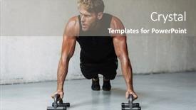  Presentation with young students working in groups - Presentation design enhanced with photo-of-athletic-young-sportsman background and a gray colored foreground