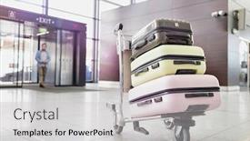  Presentation with flare - Slide deck featuring photo-of-baggage-on-cart background and a light gray colored foreground