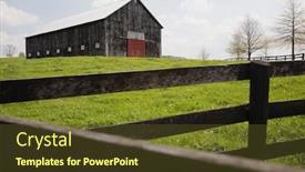  Presentation with barn - Slide deck with photo-of-barn-in-field background and a tawny brown colored foreground
