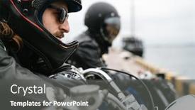  Presentation with sea port - PPT theme with photo-of-bearded-brutal-men background and a dark gray colored foreground