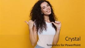  Presentation with alcohol cute - Amazing PPT theme having photo of beautiful excited young backdrop and a  colored foreground