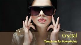  Presentation with fashion - Presentation theme having photo of beautiful girl is in fashion style glamur background and a tawny brown colored foreground
