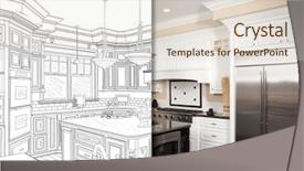  Presentation with transparen virtural screen - Slide deck enhanced with photo of beautiful new kitchen background and a lemonade colored foreground