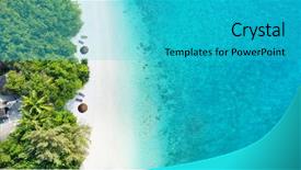  Presentation with paradise island - Beautiful PPT layouts featuring photo of beautiful paradise maldives backdrop and a cyan colored foreground