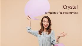  Presentation with photo - Beautiful PPT theme featuring photo of beautiful young happy backdrop and a lemonade colored foreground