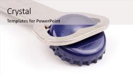  Presentation with can beverage - Colorful slide set enhanced with photo of beverage bottle opened backdrop and a  colored foreground