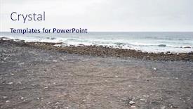  Presentation with sand ocean - Beautiful presentation featuring photo-of-black-sand-beach backdrop and a sky blue colored foreground