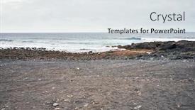  Presentation with sand ocean - Colorful PPT layouts enhanced with photo-of-black-sand-beach backdrop and a light gray colored foreground