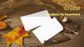  Presentation with branding - PPT theme with photo-of-blank-business-cards background and a tawny brown colored foreground