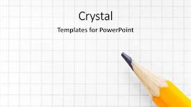  Presentation with yellow paper - PPT layouts with photo of blank squared graph background and a white colored foreground