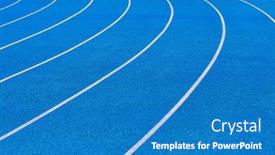 Presentation with tracks - PPT layouts having photo-of-blue-stadium-tracks background and a teal colored foreground
