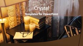  Presentation with log cabin winter - Cool new theme with photo of books candles backdrop and a coral colored foreground
