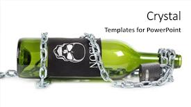  Presentation with alcohol addiction - Colorful slide set enhanced with photo of bottle of alcohol backdrop and a white colored foreground