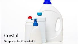  Presentation with liquid detergent - Slide set having photo of bottle of liquid background and a white colored foreground