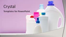  Presentation with bottles - Beautiful PPT theme featuring photo of bottles of cleaning backdrop and a lemonade colored foreground