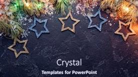  Presentation with christmas black - Beautiful PPT theme featuring photo of branches of spruce christmas blue and gold toys burning garlands on black background backdrop and a wine colored foreground