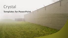  Presentation with brick wall - Slide deck having photo-of-brick-wall-surrounding background and a light gray colored foreground