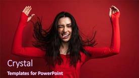  Presentation with funny - Beautiful presentation design featuring photo-of-brunette-funny-woman backdrop and a wine colored foreground
