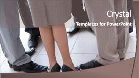  Presentation with unity - Amazing PPT layouts having photo of business partners standing in circle symbolizing companionship and unity backdrop and a gray colored foreground