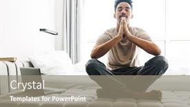  Presentation with calm - PPT theme featuring photo-of-calm-african-american background and a gray colored foreground