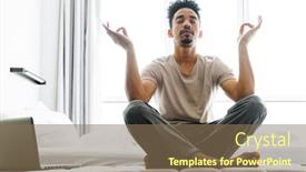  Presentation with calm - Audience pleasing presentation theme consisting of photo-of-calm-african-american backdrop and a violet colored foreground